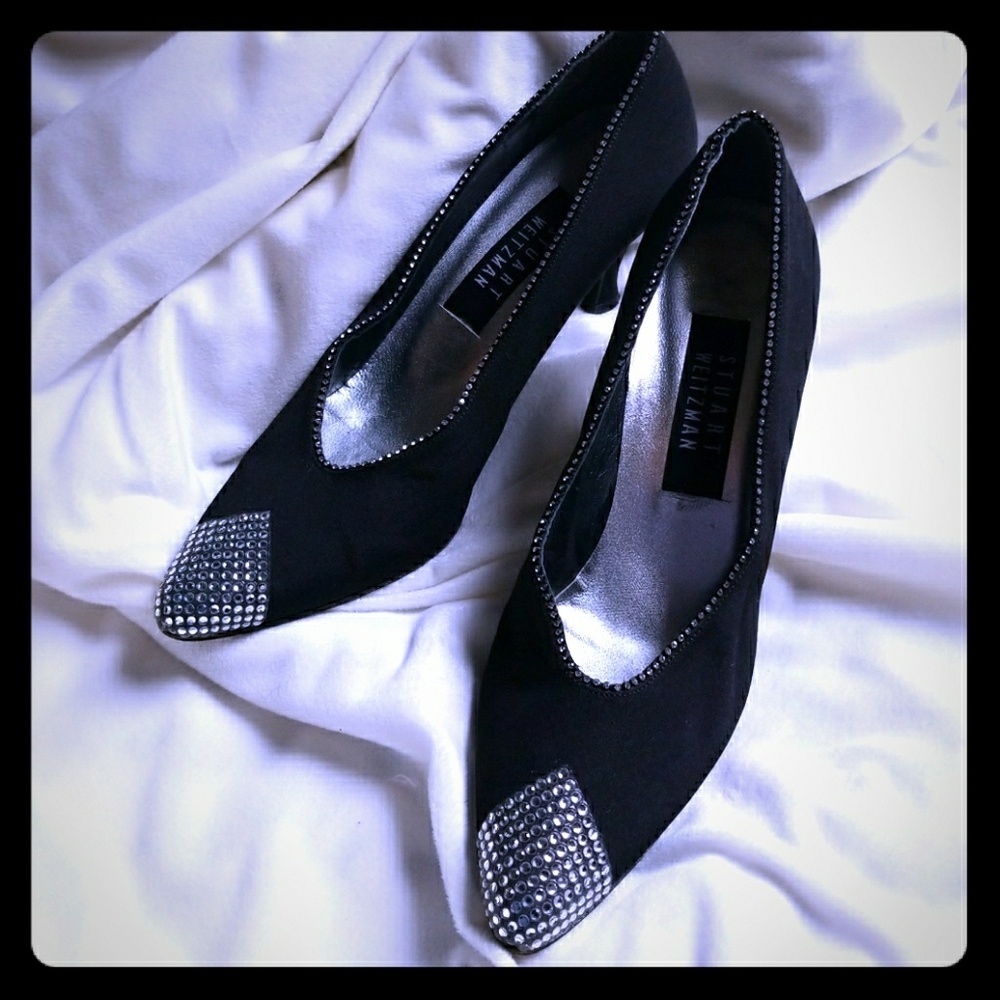 EUC Stuart Weitzman Diamond-Toe Heels, Size 7